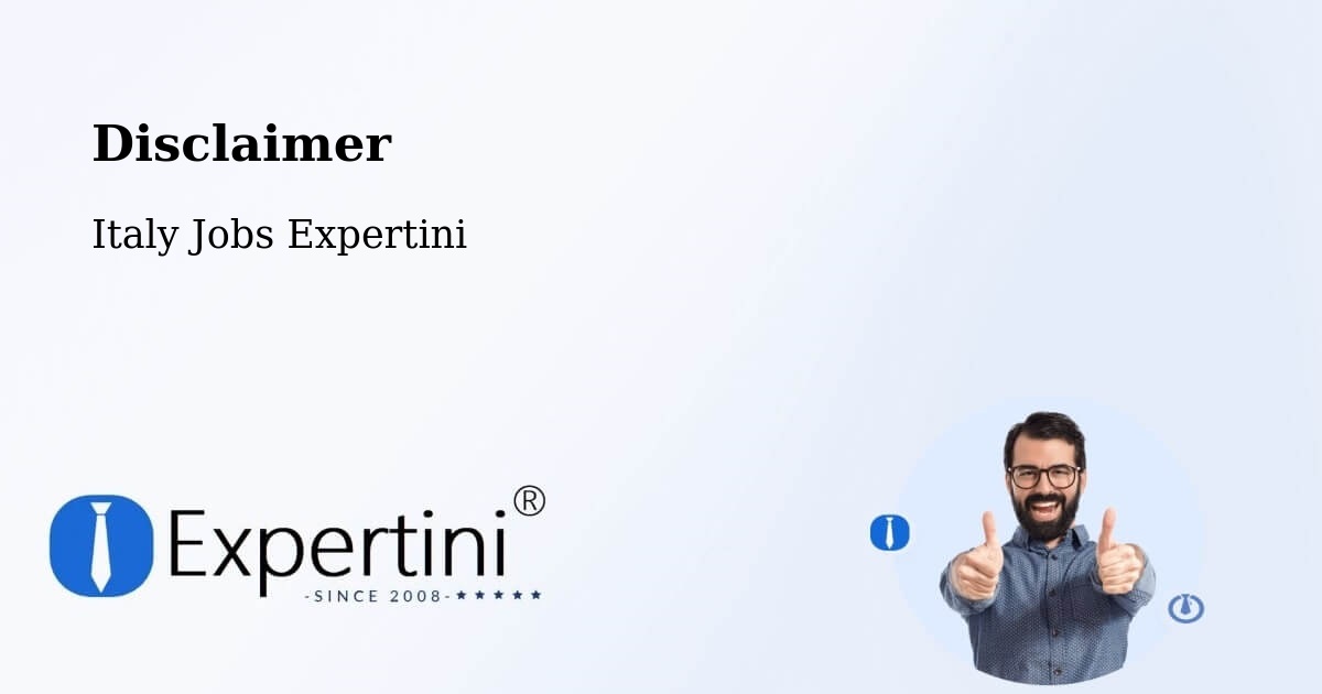 Disclaimer – Vanzaghello - Italy Jobs Expertini